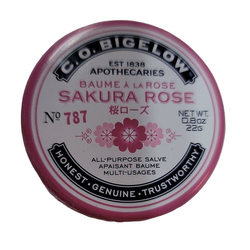 C.O. Bigelow All Purpose SAKURA Rose Salve Lip Balm 0.8 oz rose extract .9%